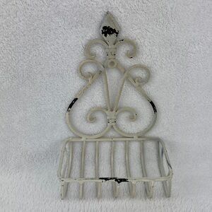 Shabby Chic Vintage-Style Metal Wall Soap Holder 8.5” x 5.5”